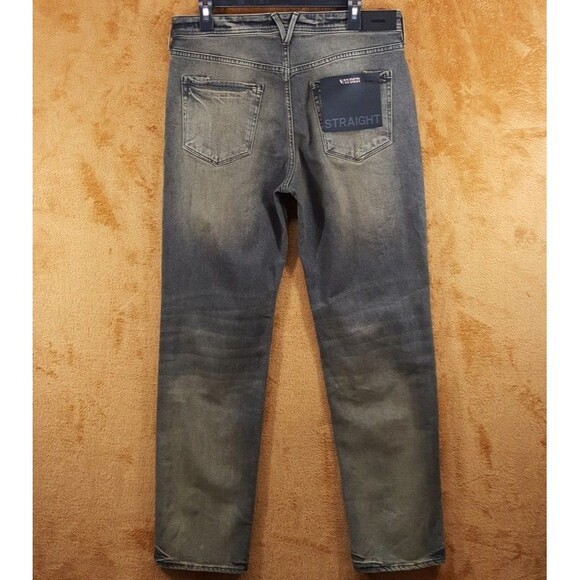 VAYDER Jeans Mens Size 30 Gray Charcoal Tan Wash Straight Leg Luxury Denim $435 - Picture 5 of 10